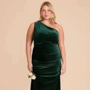 Emerald Green Velvet Birdy Grey Bridesmaids Dress